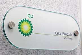 BP Acrylic Glass business plaque
